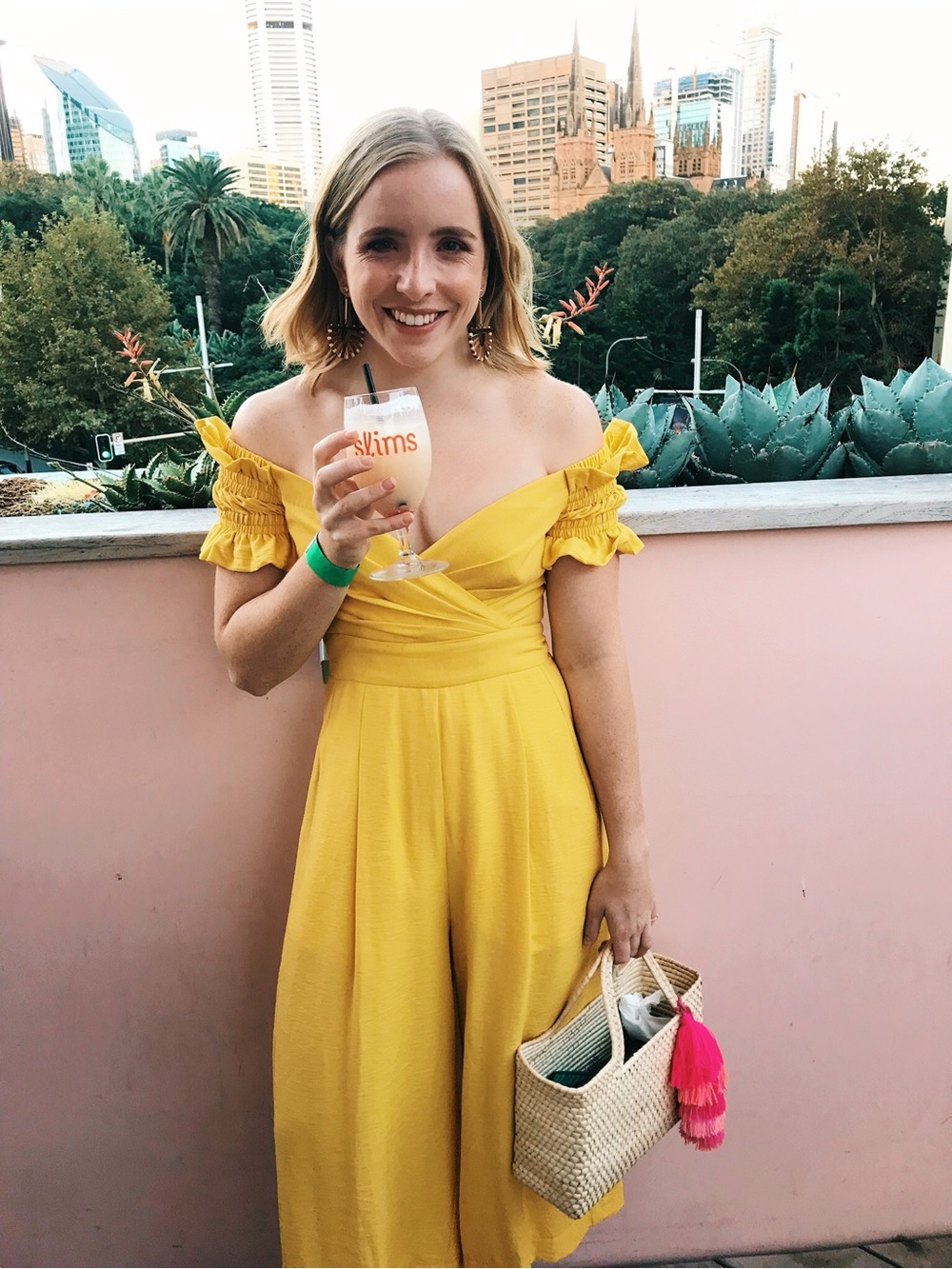 Yellow Ruffled Sleeve V-Neck Women’s jumpsuit
